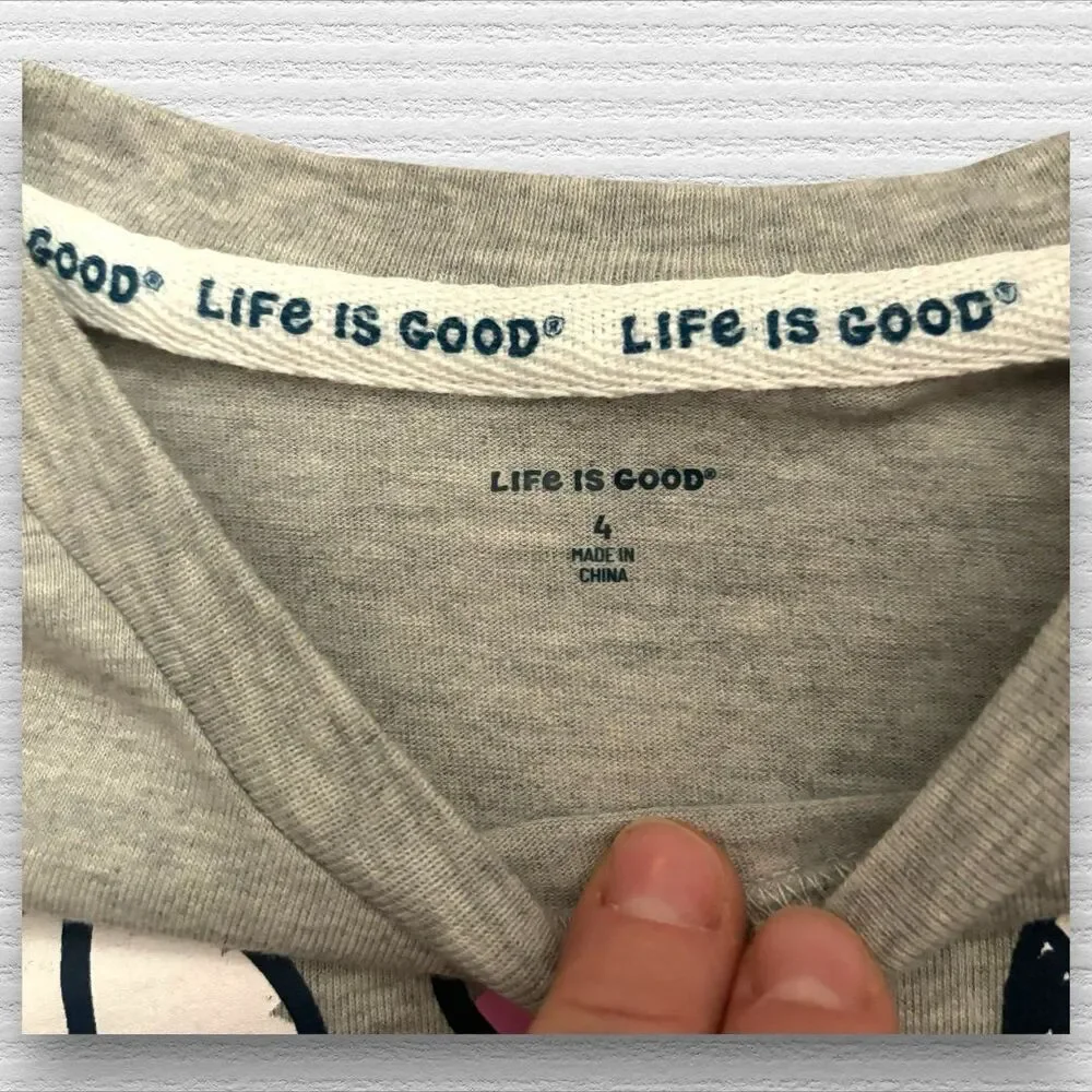 Life Is Good Girls 4 Soccer Tee Shirt